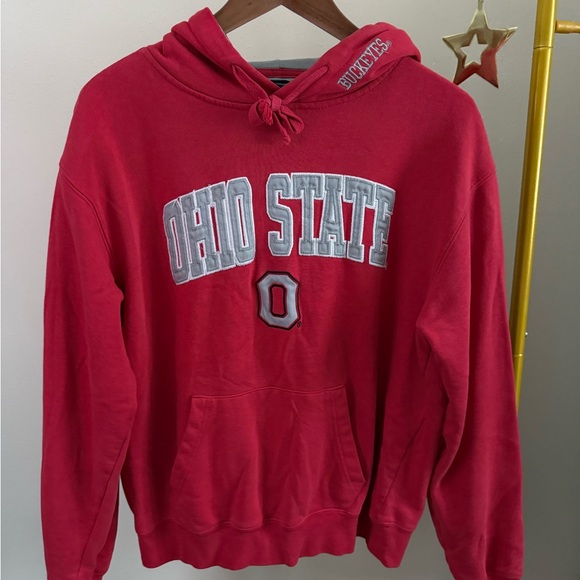 Stadium Athletics Tops - Vintage Y2K Ohio State Buckeyes Hoodie Red Embroidered Spellout M